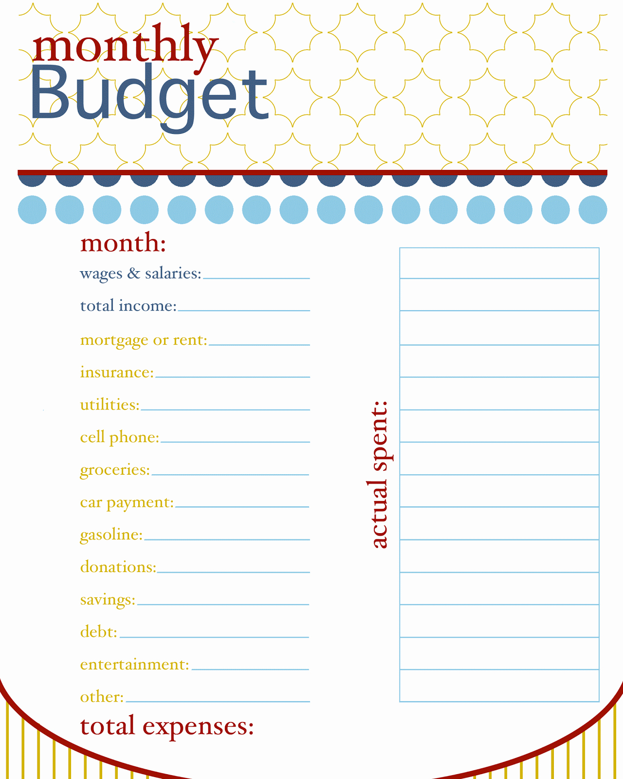 Elegant Cute Printable Monthly Planner 2017