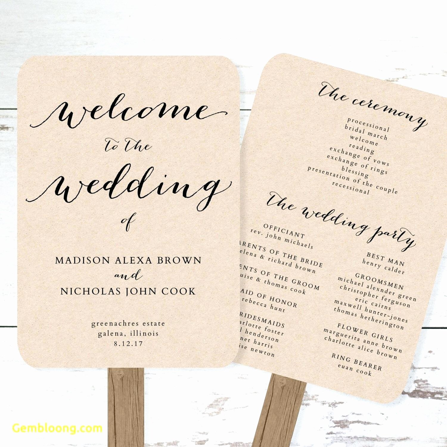 Elegant Free Printable Wedding Programs
