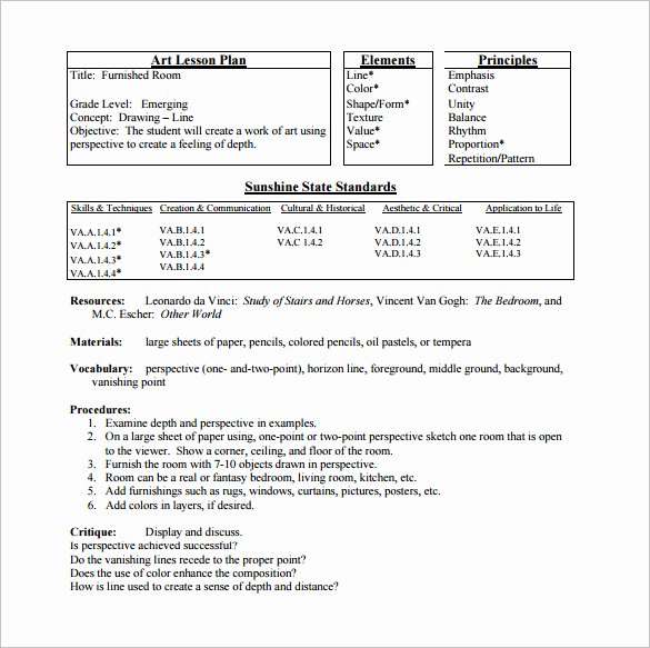 Elementary Lesson Plan Template 11 Pdf Word format
