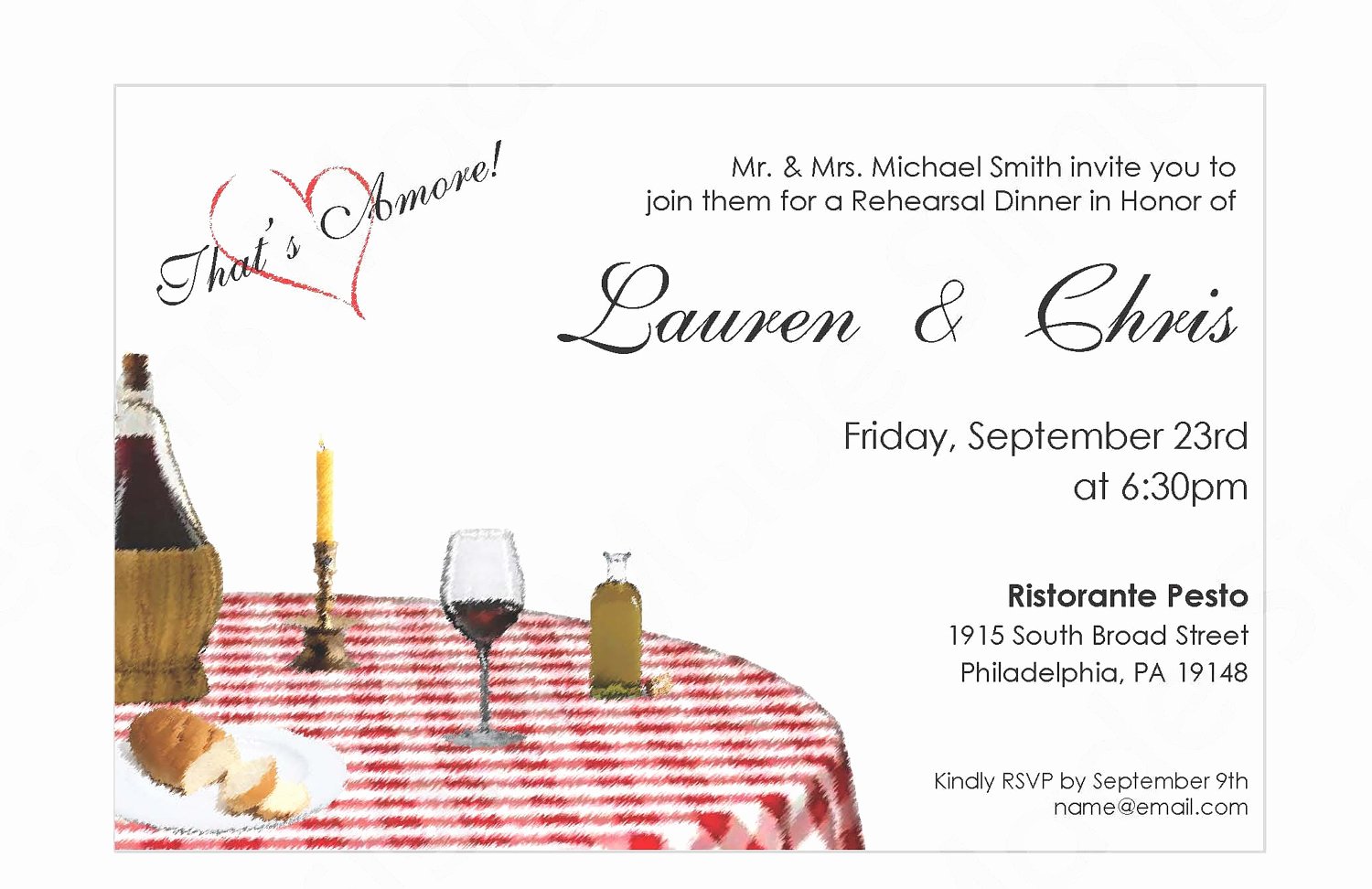 Email Dinner Invitation Template