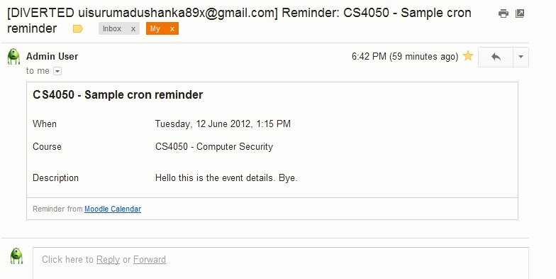 Email Reminders for Calendar events Moodledocs