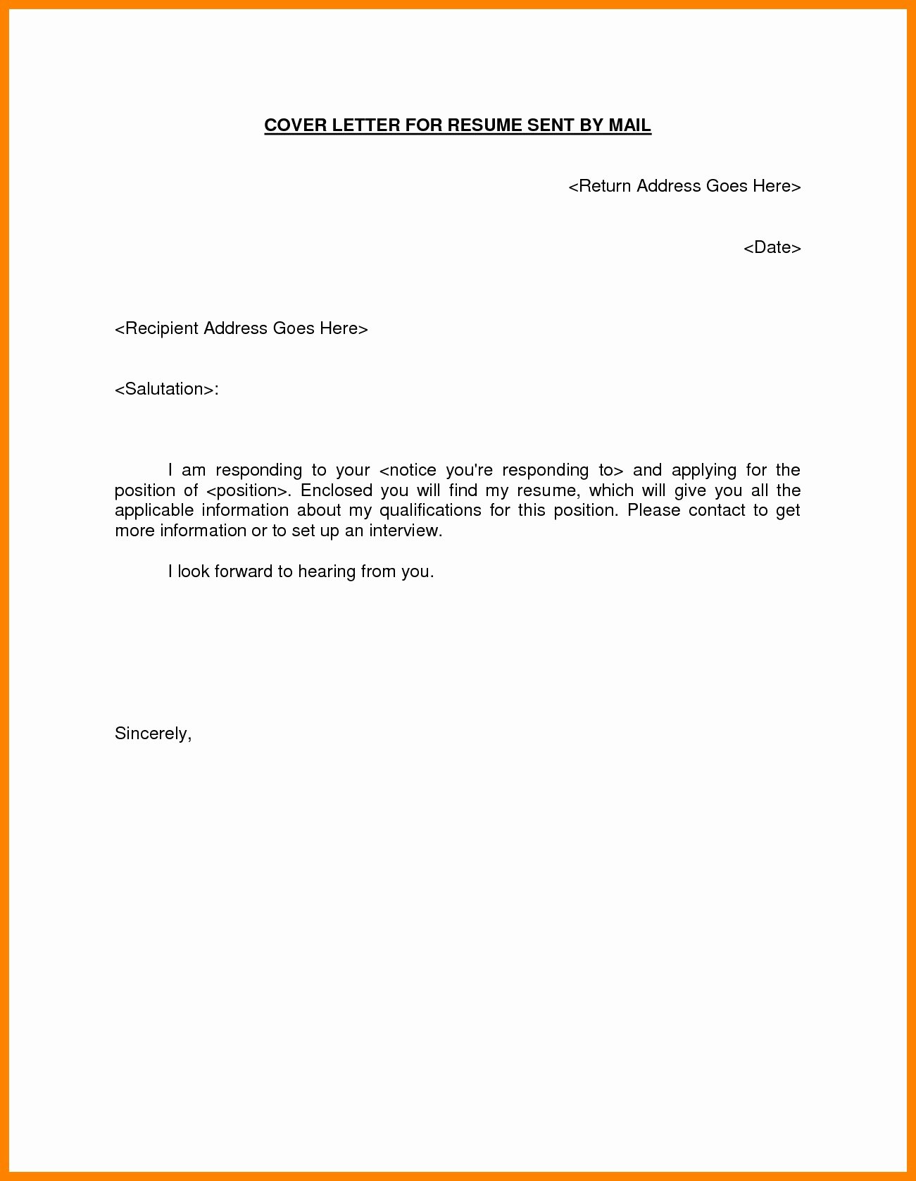 Email Templates for Sending Resumes 5 Email format for