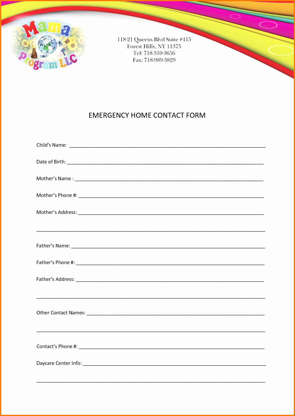 Emergency Contact Template