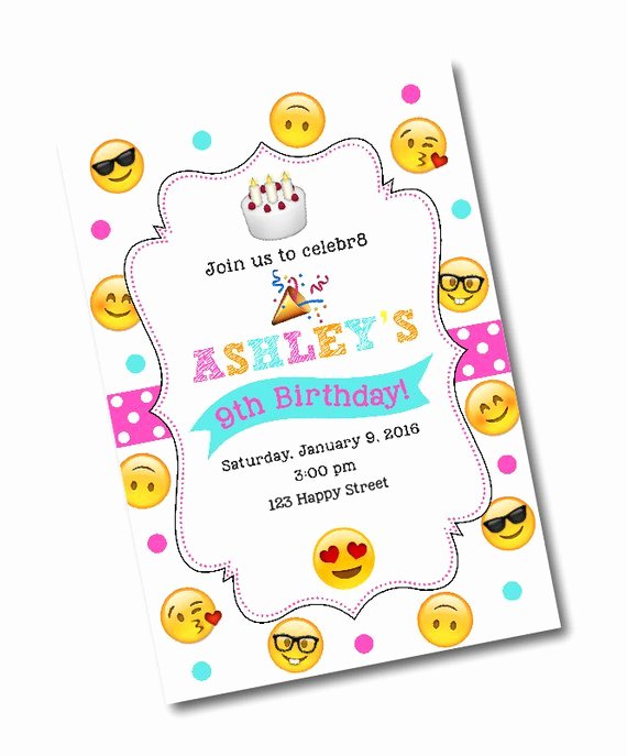 Emoji Birthday Party Invitation Emoji Birthday Party Emoji