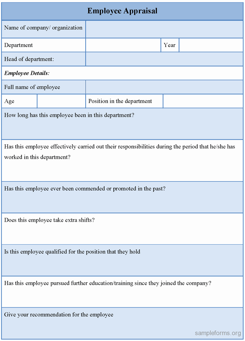 employee appraisal form