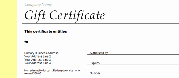 Employee Gift Certificate Template