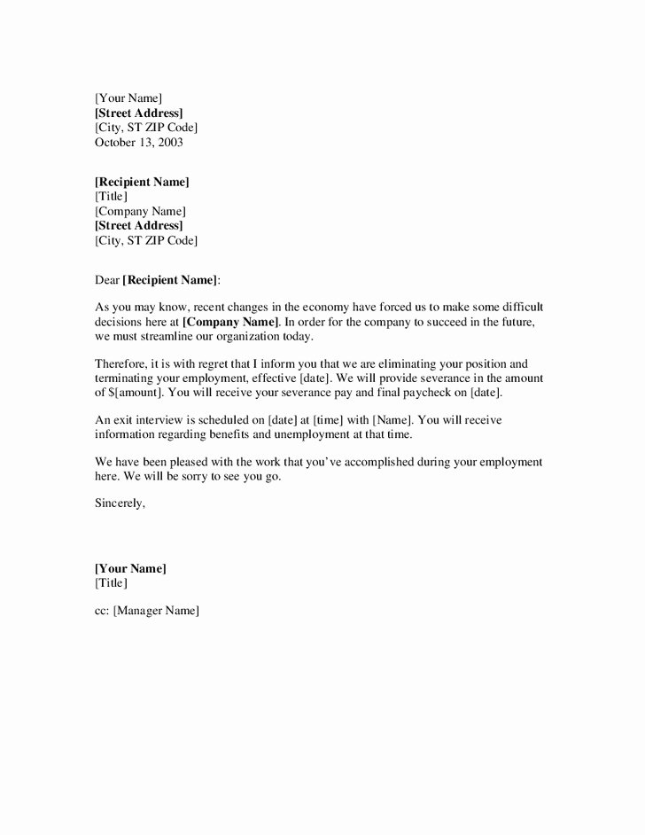 Employee Layoff Letter Letter Template