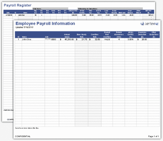 Employee Payroll Template Free and software