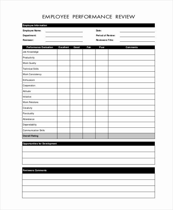 Employee Review Templates 10 Free Pdf Documents