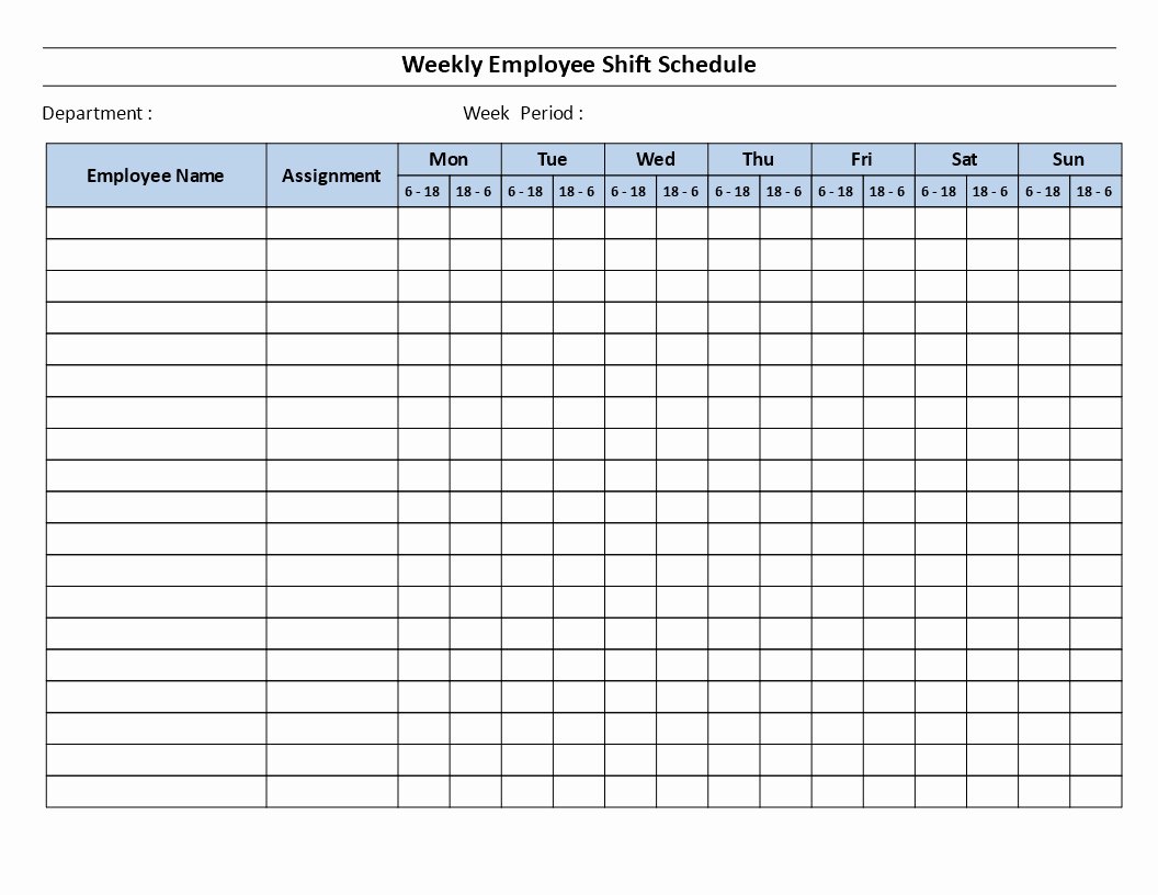 Employee Shift Schedule Template Example Of Spreadshee