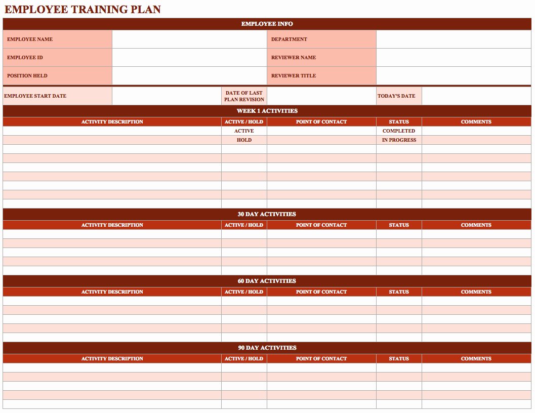 Employee Training Schedule Template In Ms Excel Excel