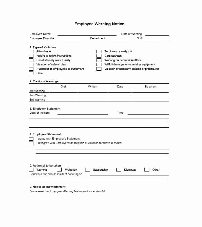 Employee Warning Notice Download 56 Free Templates &amp; forms