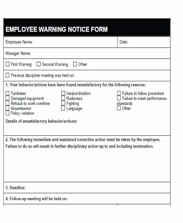Employee Warning Notice Template – Calvarychristianfo