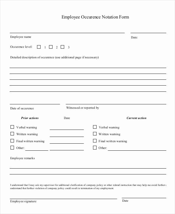 Employee Write Up form 6 Free Word Pdf Documents