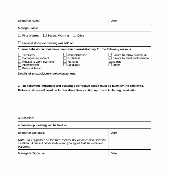 Employee Write Up forms Template Awesome Write Up Template