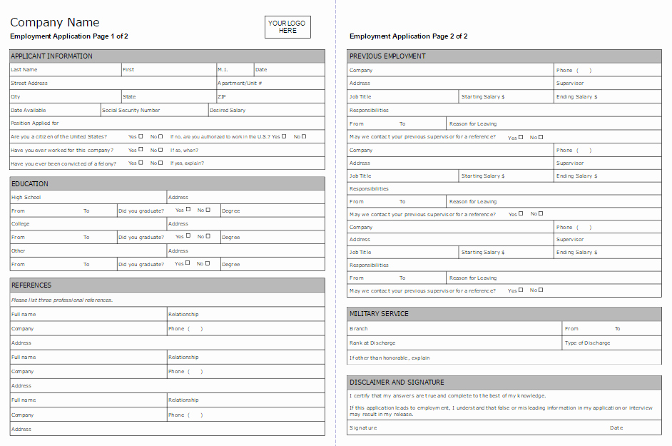 Employment Application form software Try It Free