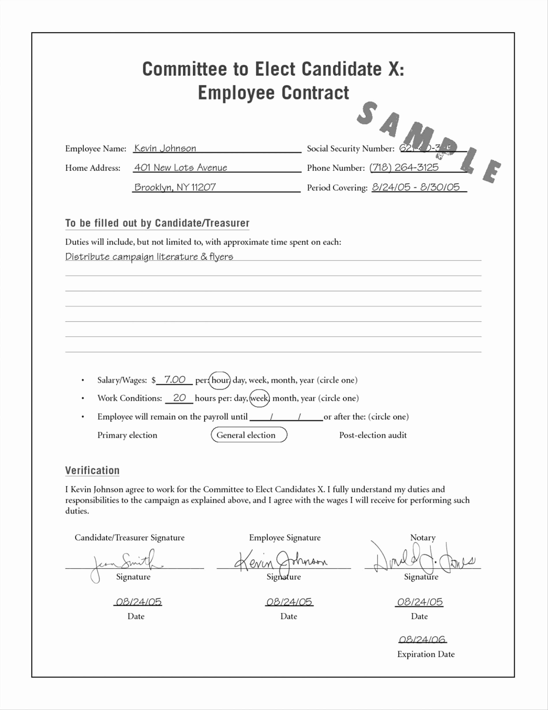 Employment Contract Template Free Filename