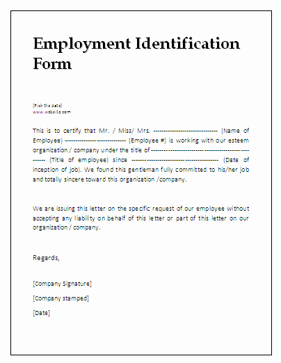 Employment Identification form