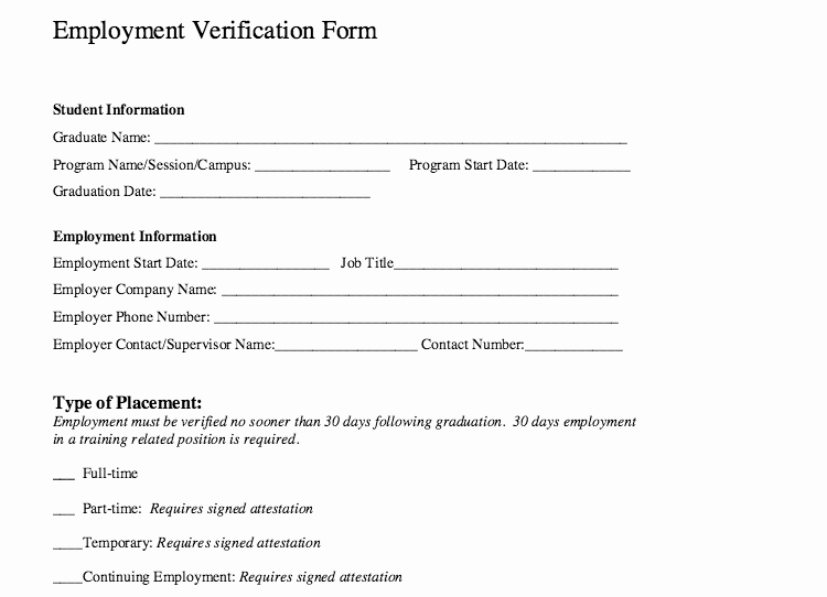 Employment Verification form Template Word – Microsoft
