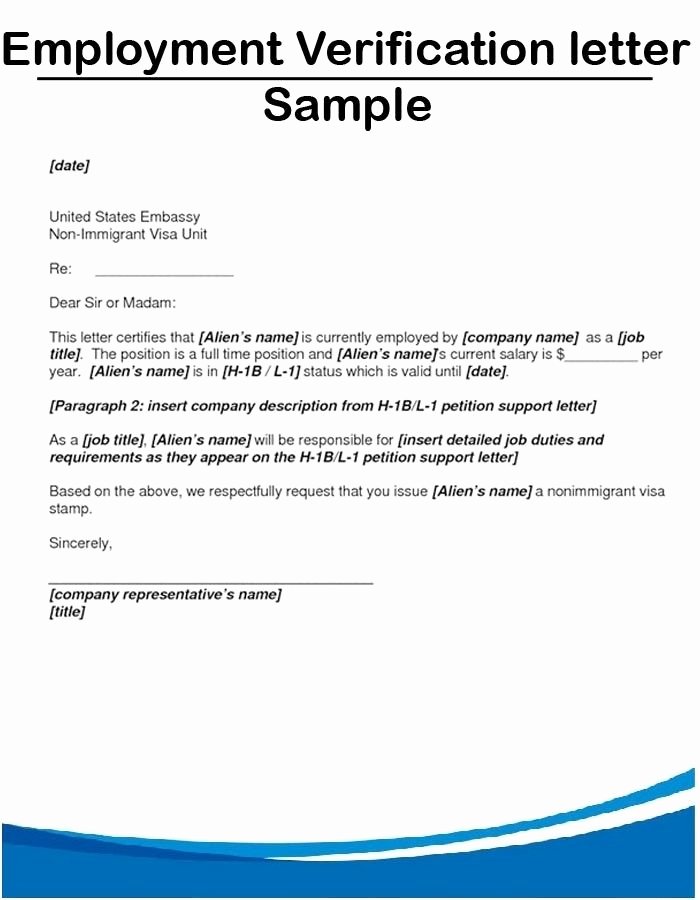 Employment Verification Letter Example for Employee
