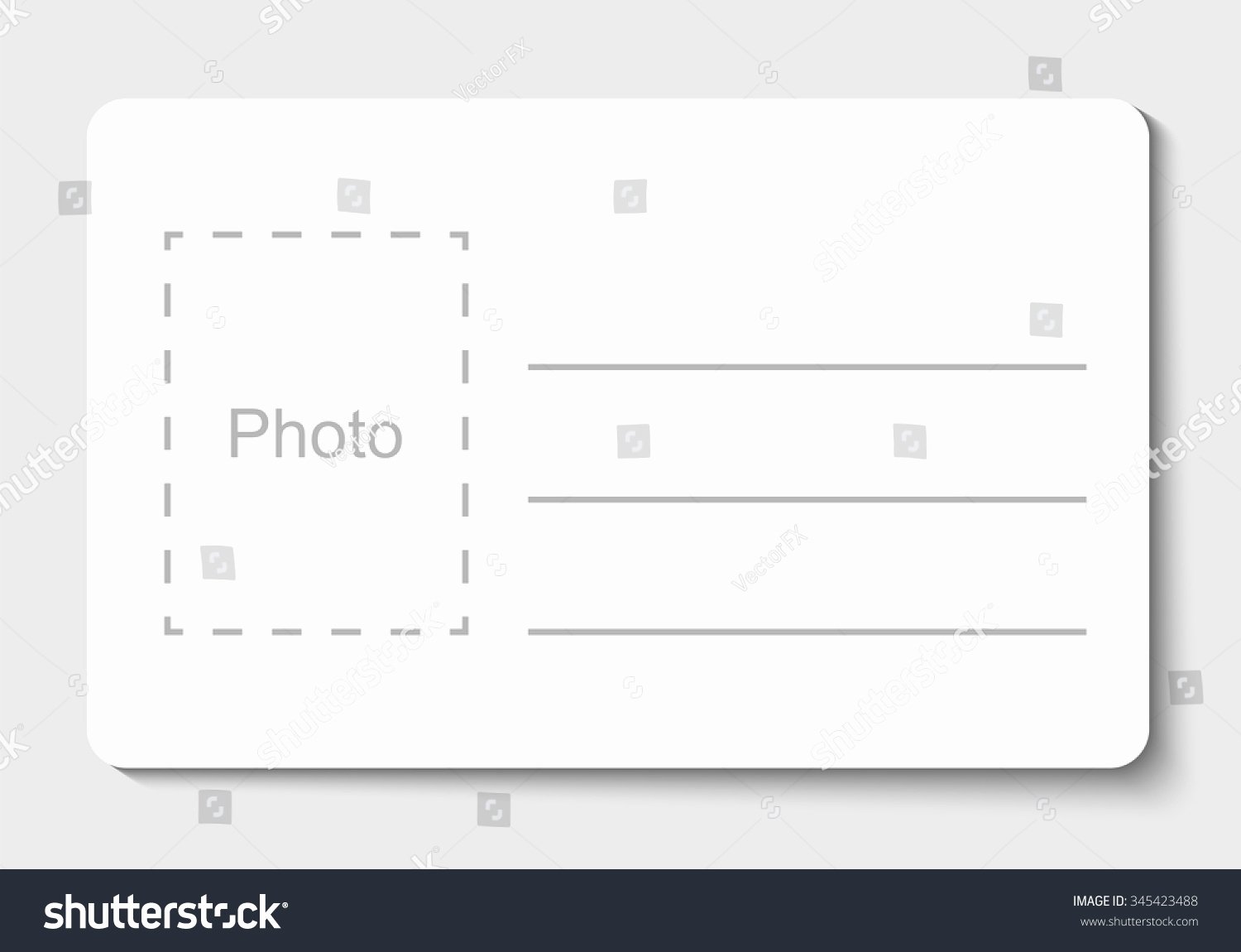 Empty Blank Id Card Vector Illustration Stock Vector