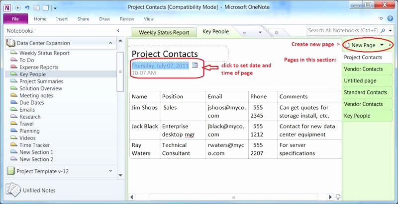 Enote Project Management Templates Enote for Project