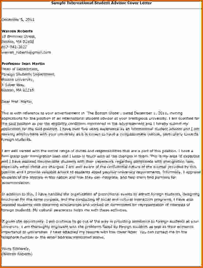 Entry Level Academic Advisor Cover Letter Sample