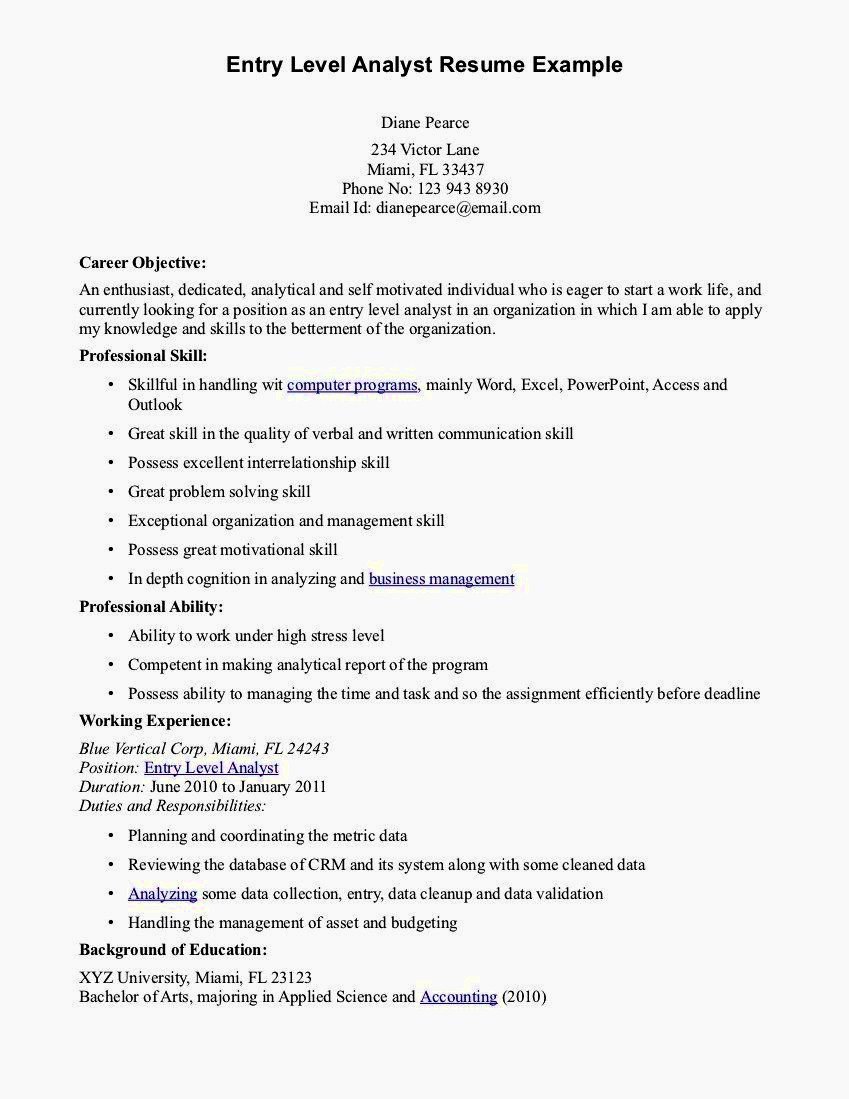 Entry Level Accounting Resume Sample