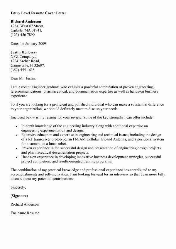 Entry Level Cover Letter Template Letter Template