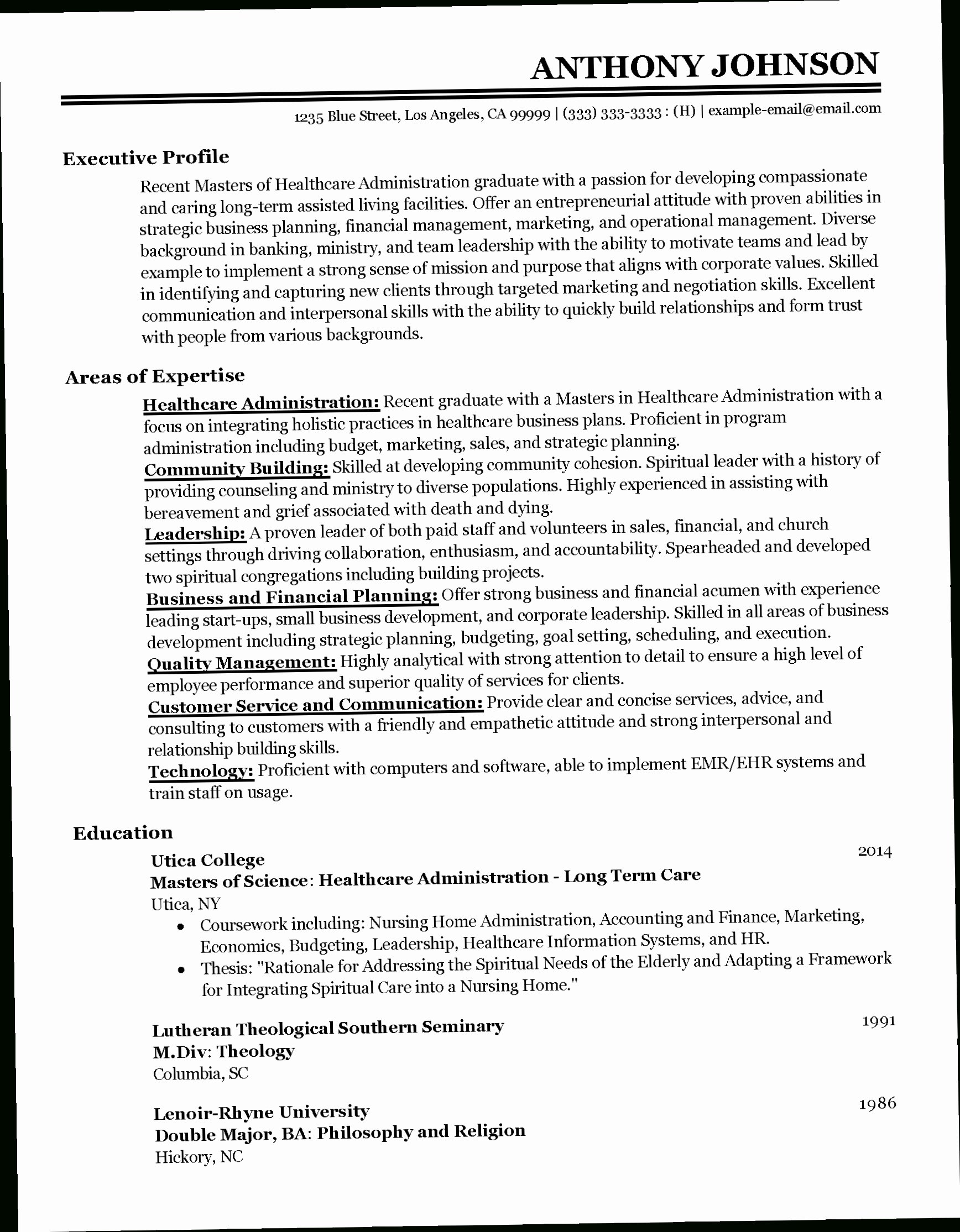 Entry Level Healthcare Administration Resume Healthcare