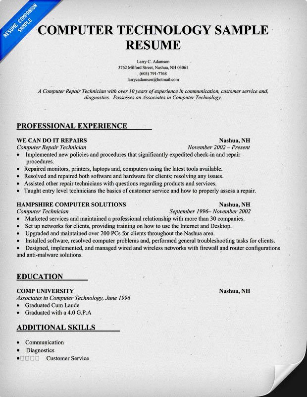Entry Level Information Technology Resume