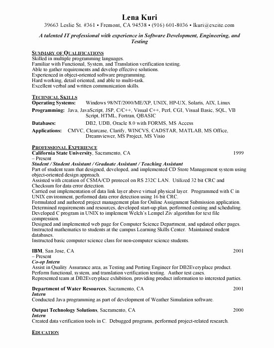 Entry Level Programmer Free Resumes Free Resumes