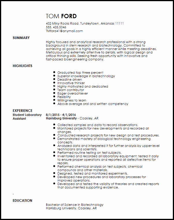 Entry Level Research associate Resume Template