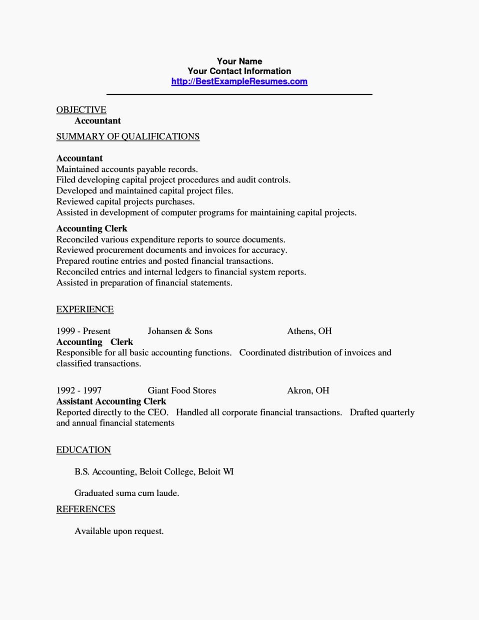 Entry Level Resume Objective Resume Template