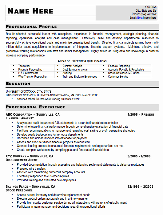 Entry Level Resume Sample Free Resume Template
