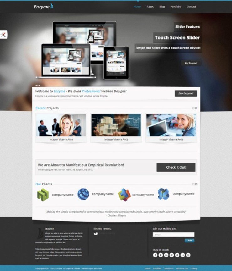 Enzyme Free HTML5 Website Template • Market