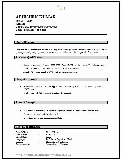 Epic Latest Resume format 2015 In Word for Latest Resume