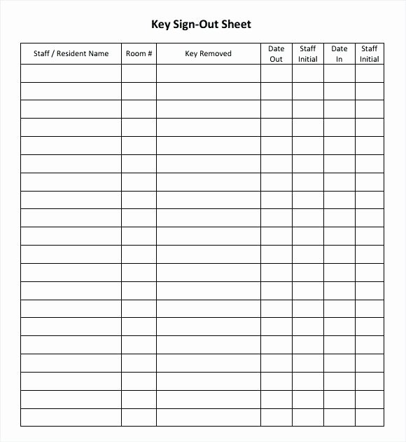Equipment Checkout form Template Excel Sign In and Out Log