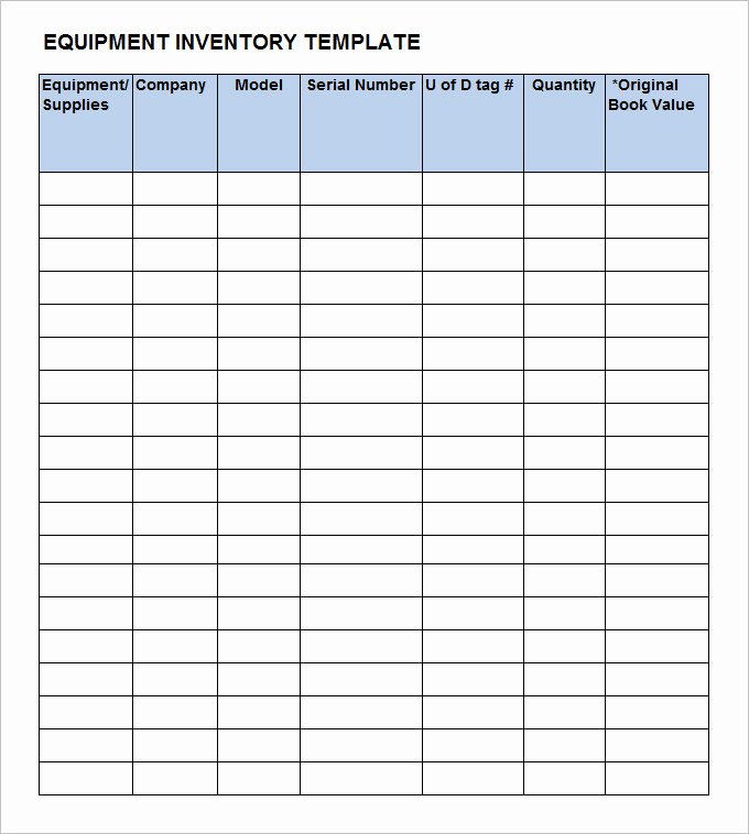 Equipment Inventory Template 14 Free Word Excel Pdf