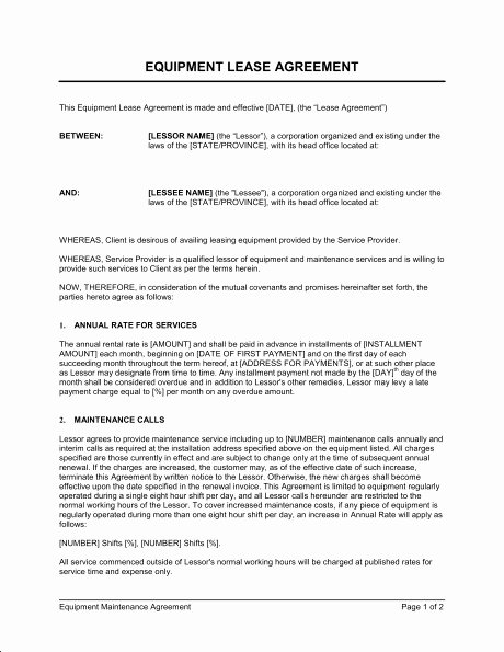 Equipment Lease Proposal Template Templates Resume