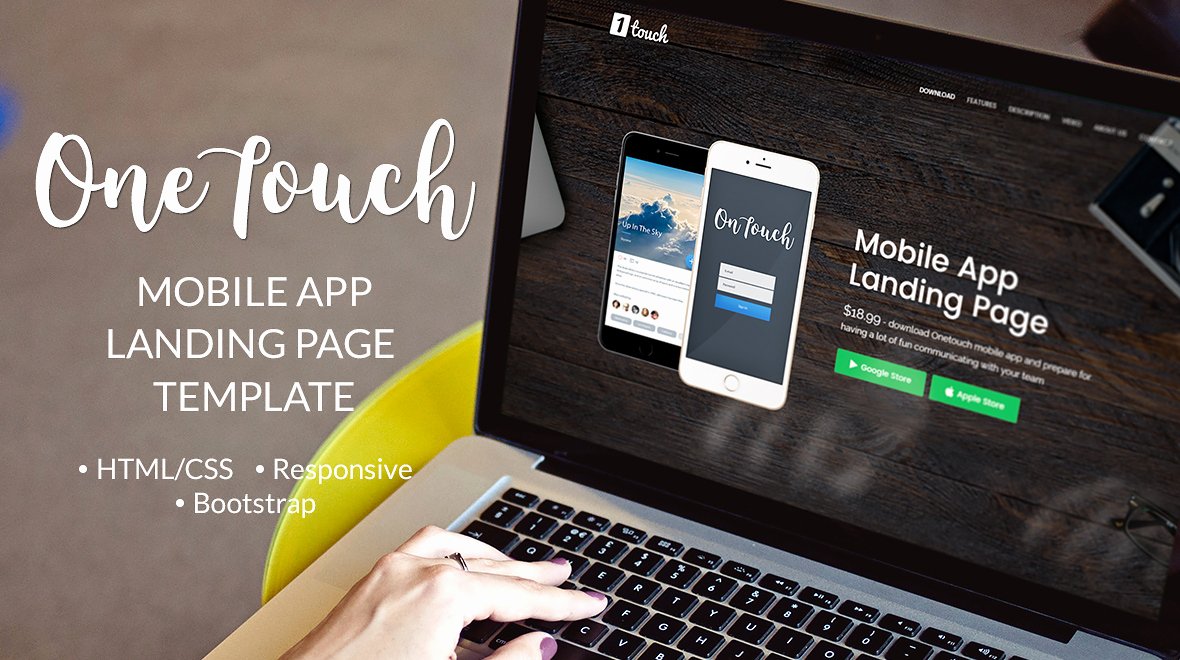 Etouch Mobile App Landing Page HTML Template themes