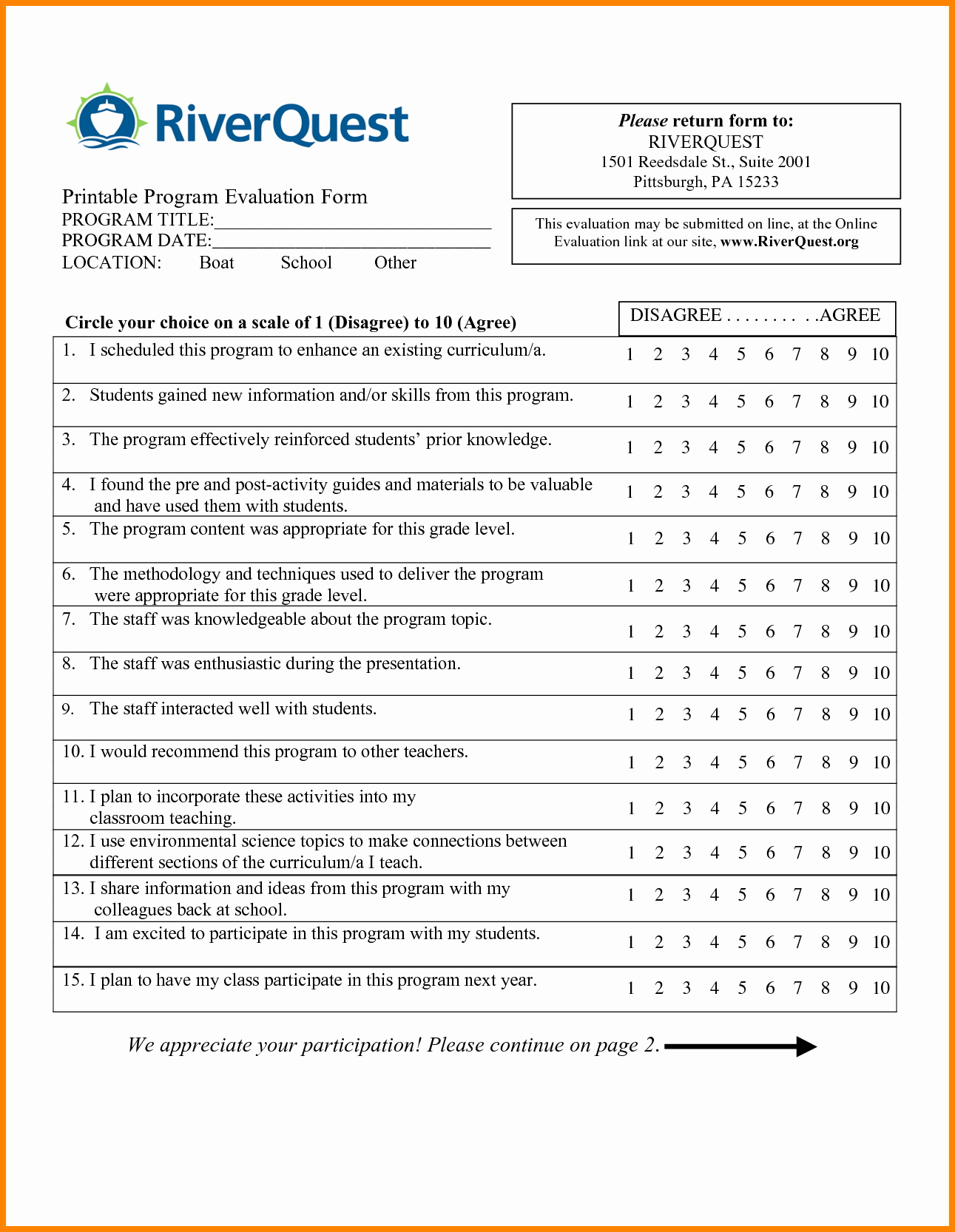 Evaluation Teacher Evaluation form