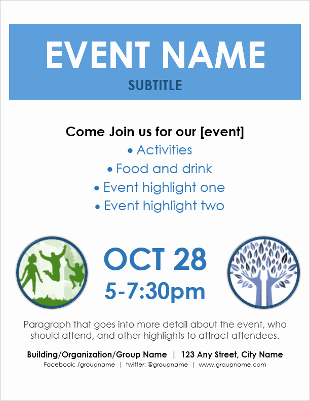 microsoft word event flyer template free