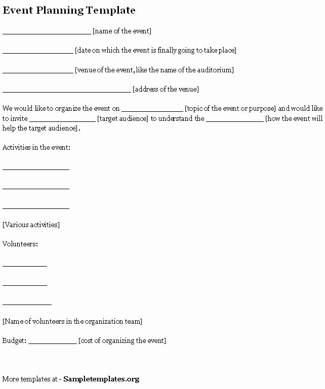 event planning contract templates free