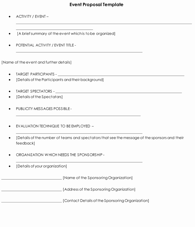 Event Proposal Template 12 Samples forms &amp; formats