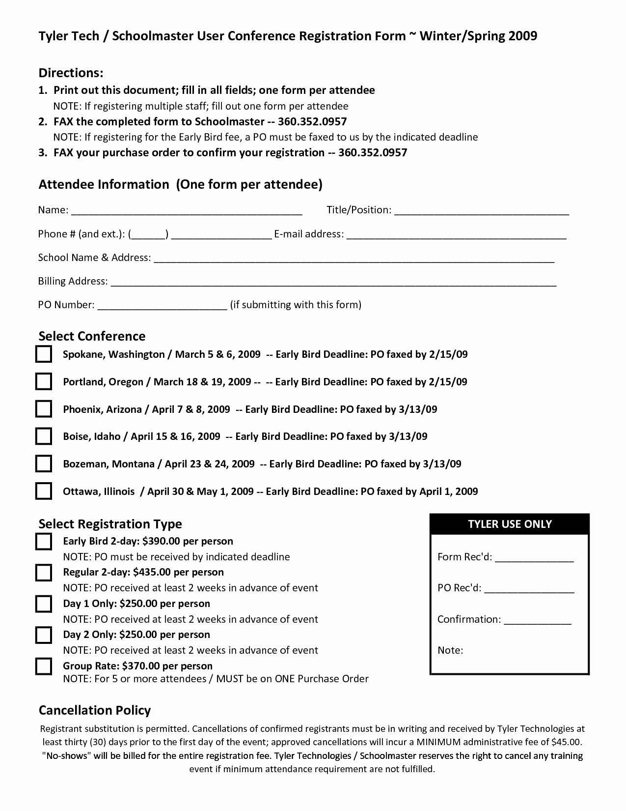Event Registration form Template Word Bamboodownunder