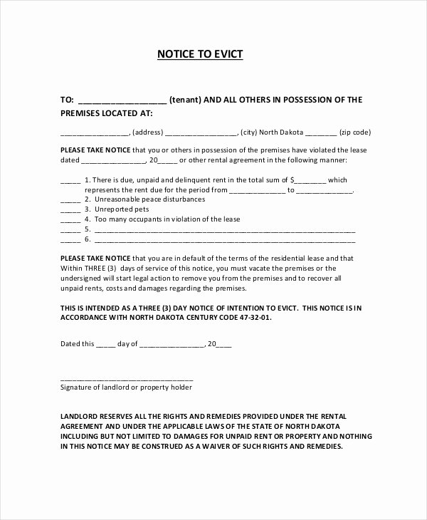 Eviction Notice 9 Free Word Pdf Documents Download