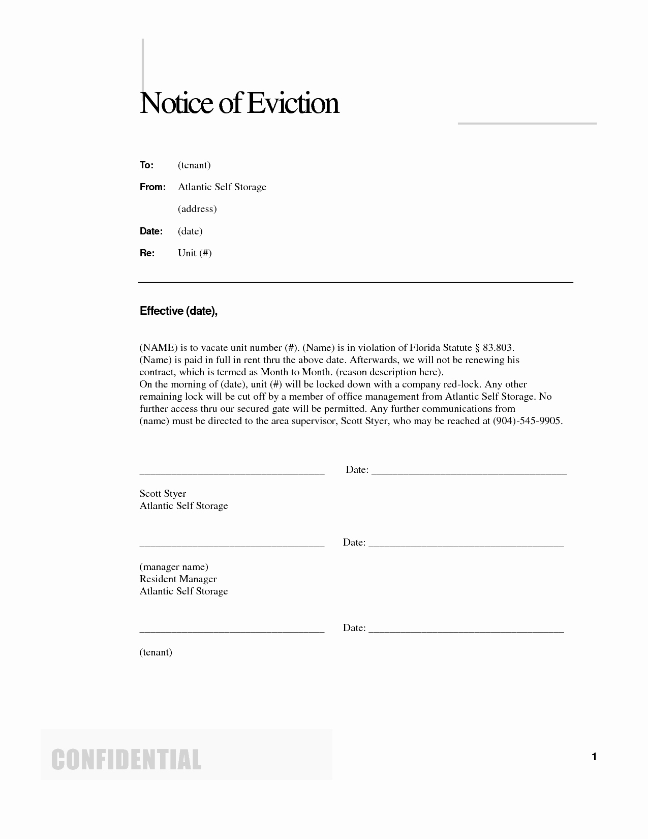 Eviction Notice Template Example Mughals