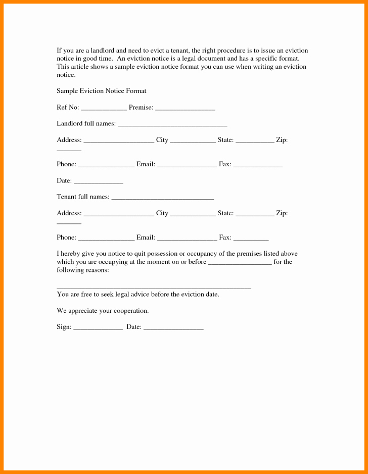 Eviction Notice Template Template Trakore Document Templates