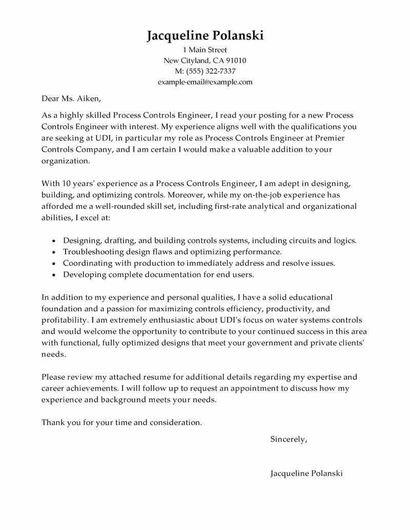 Example Government Cover Letter